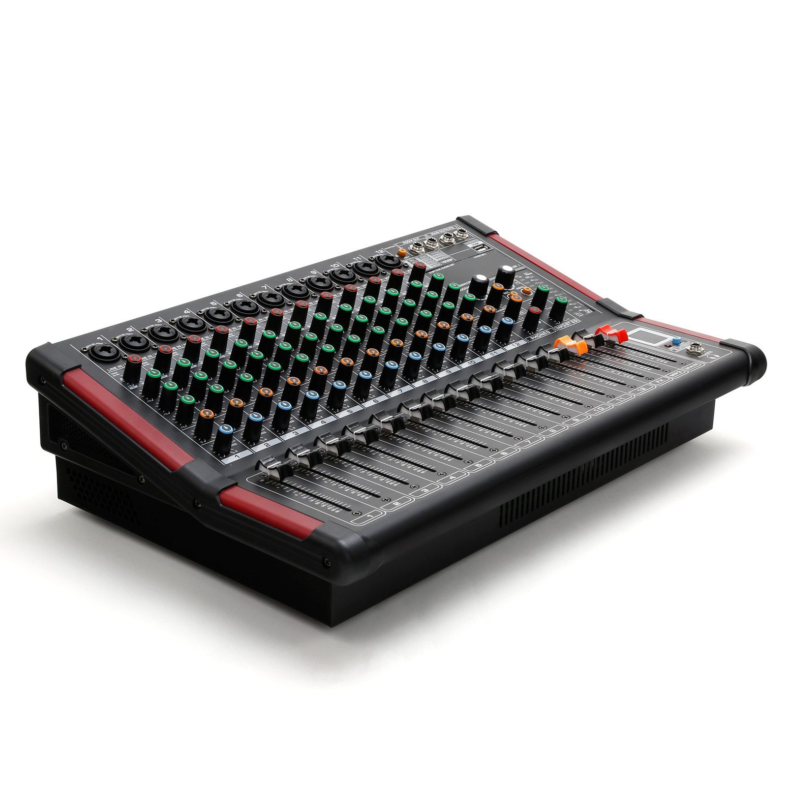 16DSP Power Mixer Professional Mixing Amplifier 12 CH w/ USB Slot TRS Bluetooth