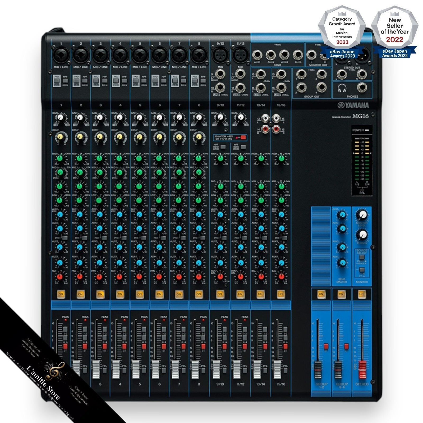 YAMAHA MG16 16-Channel Mixing Analog Mixer Console Japan Equipment Black New