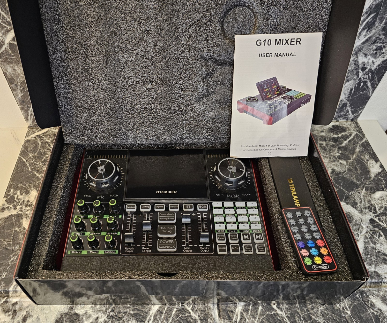 Audio Mixer, Sound Board for Pc/Phone Live Streaming Singing Gaming, Sound Mixer