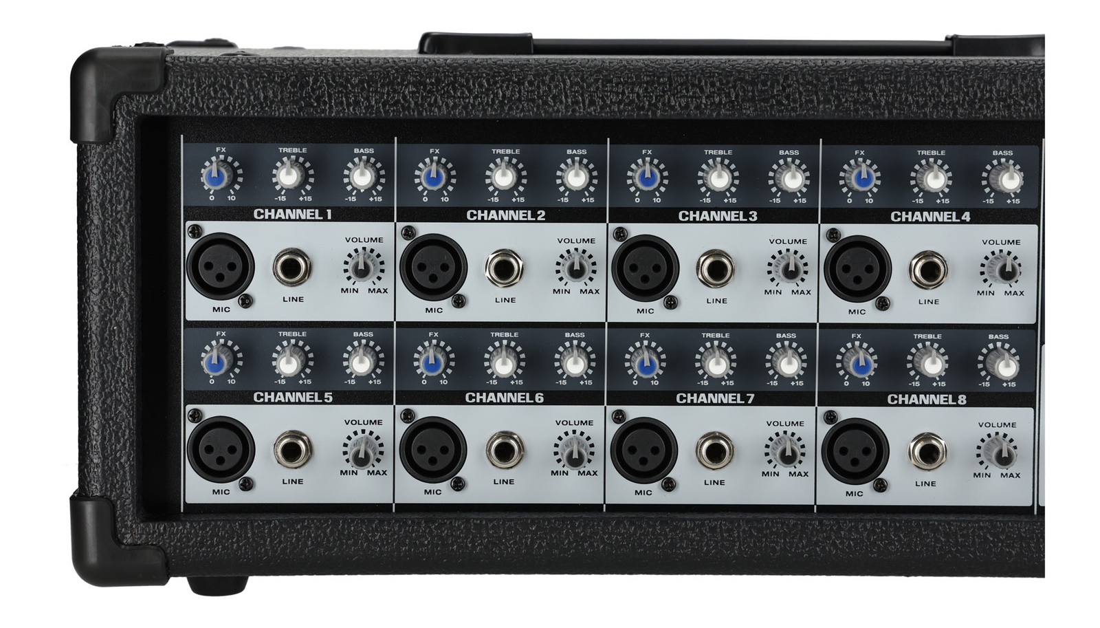 Rockville RPM85 2400w Powered 8 Channel Mixer, USB, 5 Band EQ, Effects/Bluetooth