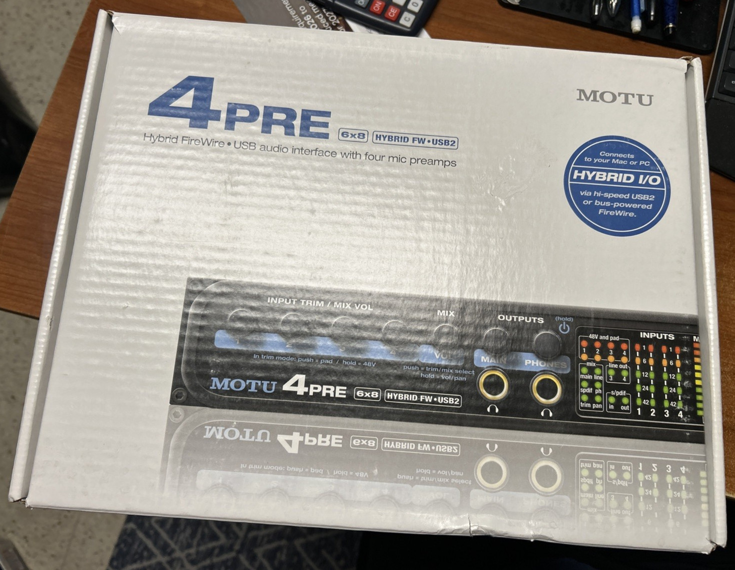 MOTU 4pre Audio Interface 6×8 Hybrid USB FireWire Tested From Japan TMB01 4.5