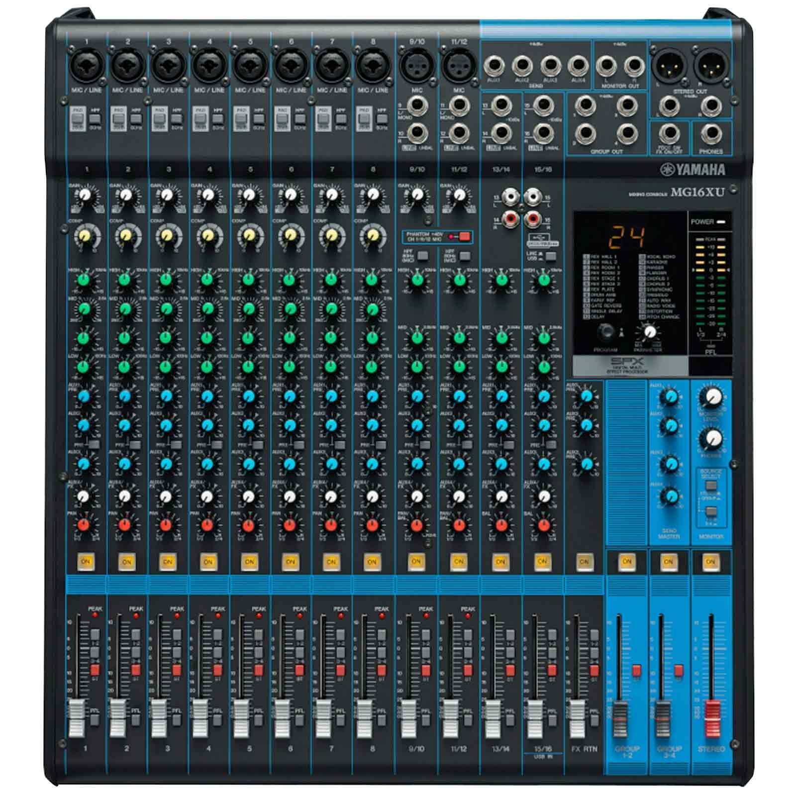 Yamaha MG16XU 16-Input 6-Bus PA Audio Mixer Mixing Console with Effects & USB