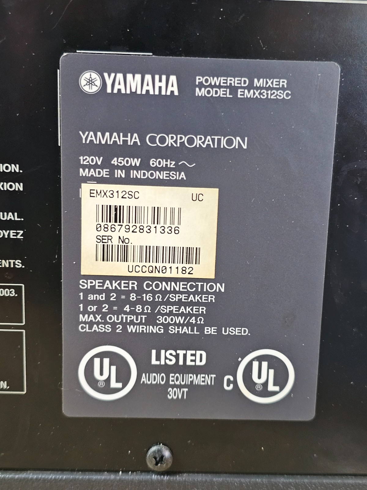 Yamaha 12-Channel PA Powered Mixer EMX312SC 300 Watt Pre-owned