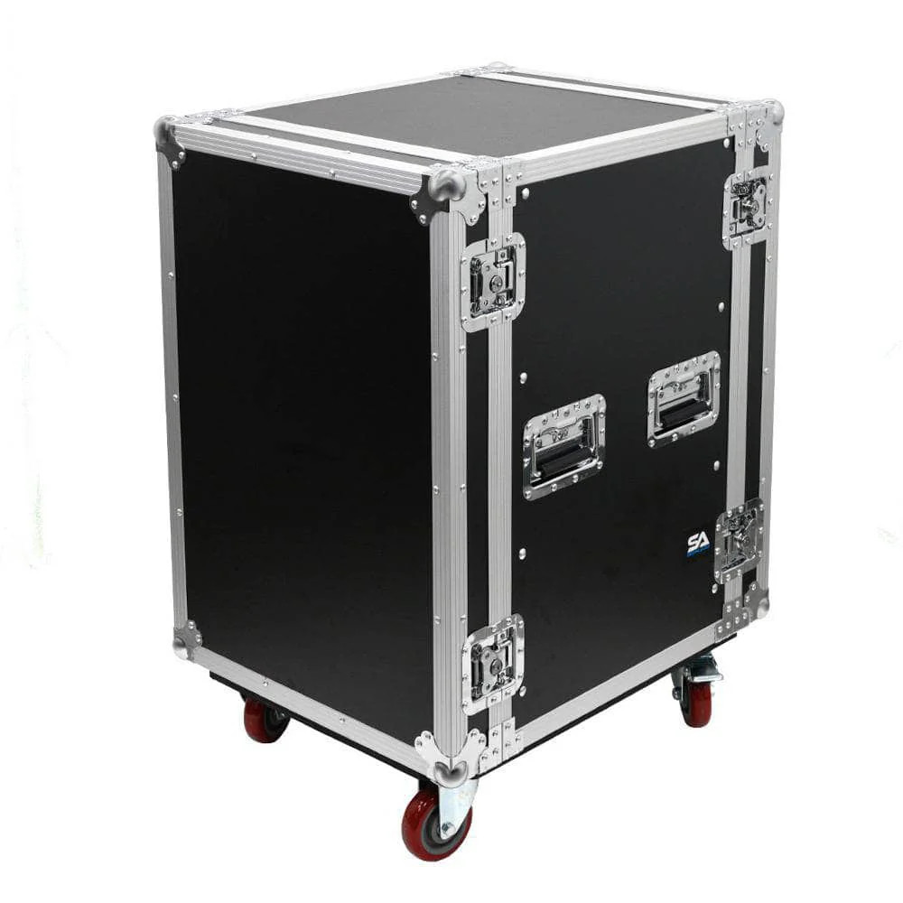 16 Space Pro Audio DJ Road Rack Case with Casters Pro Tour Grade