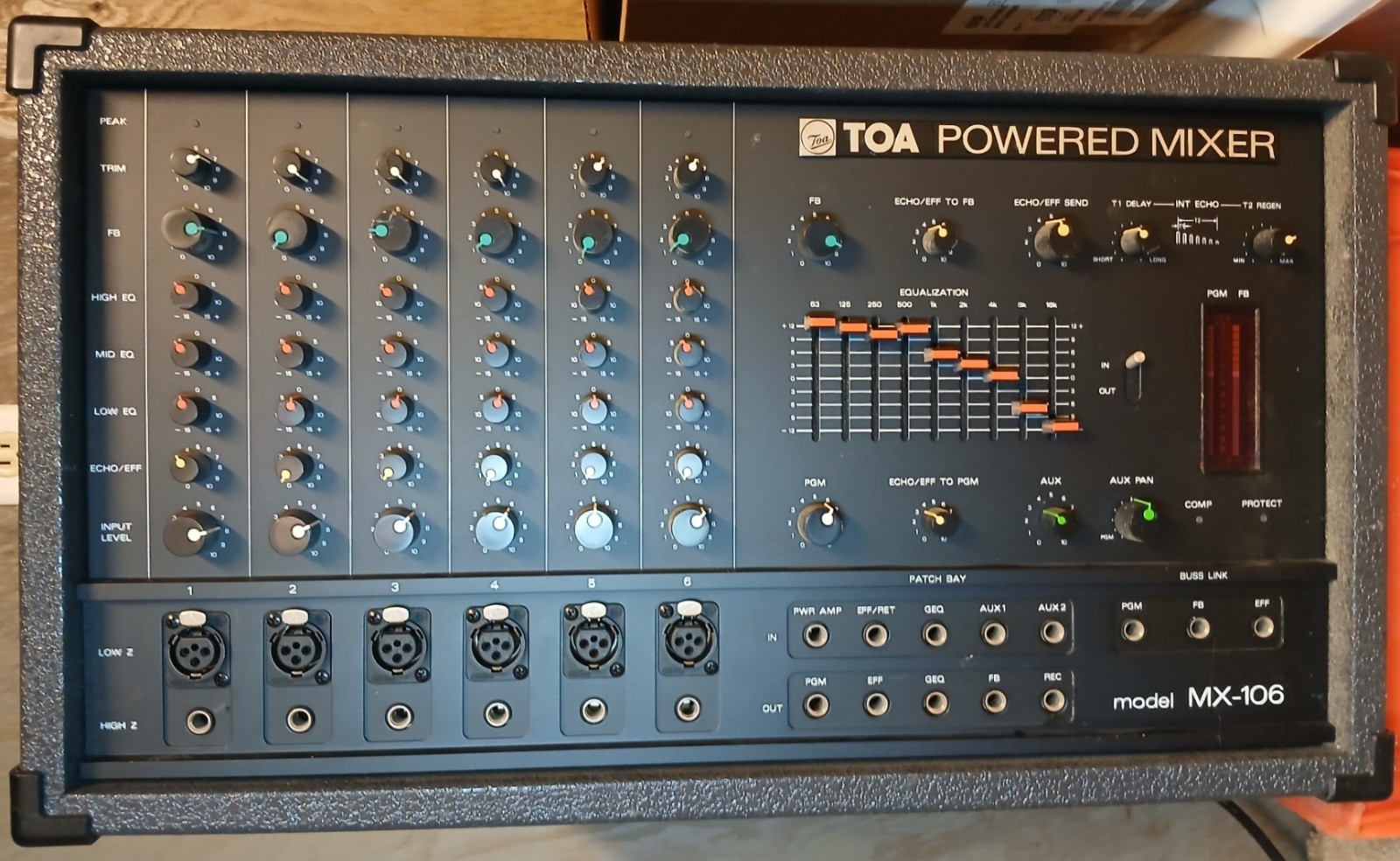 MX-106 TOA Powered Mixer Tested Vintage 1988 30-Day Guarantee-Amplifier