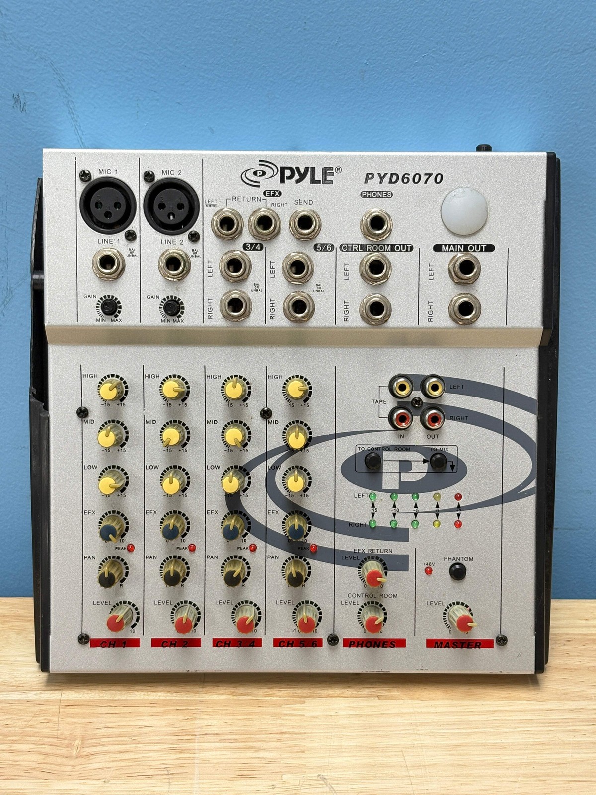 Pyle PYD6070 6-Channel 2-Bus Console Mixer Parts Repair No Power Supply