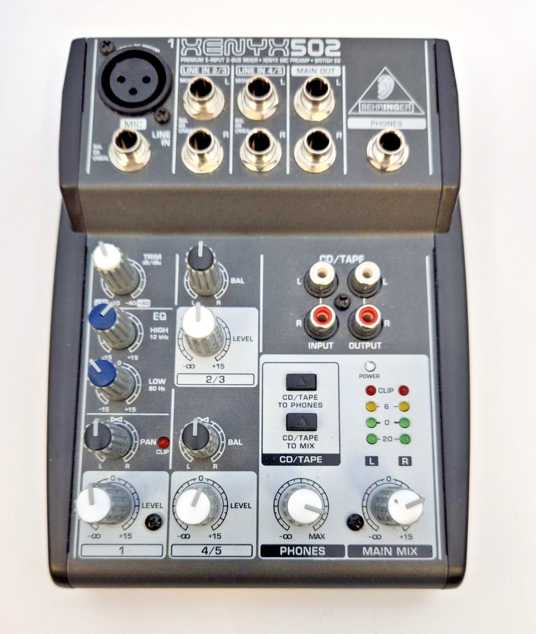 Behringer Model XENYX502 Stereo Mixer ,UNIT ONLY ! NO POWER SUPPLY, GUARANTEED