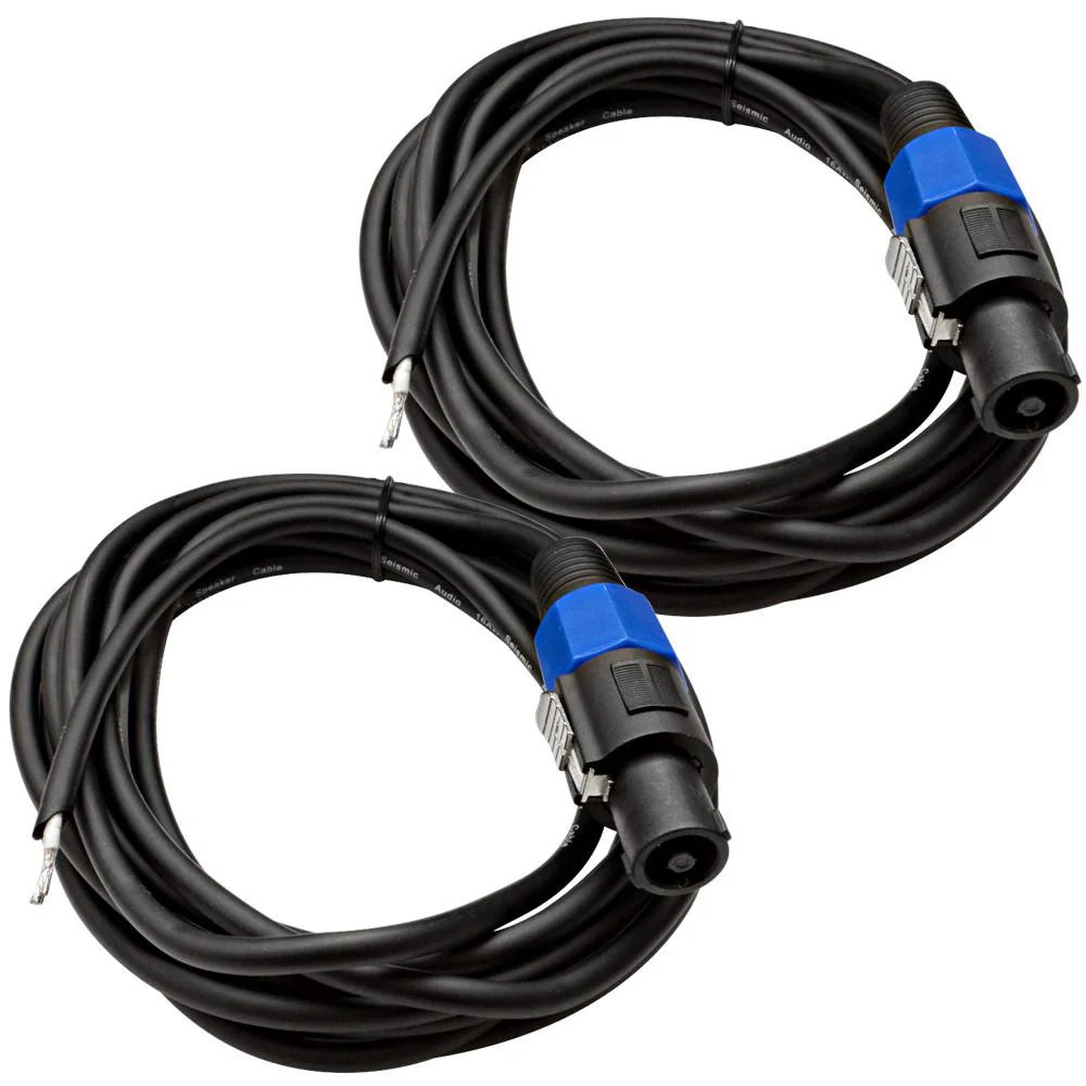 SPRW15 Two Raw Wire to Speakon Speaker Cable 15ft