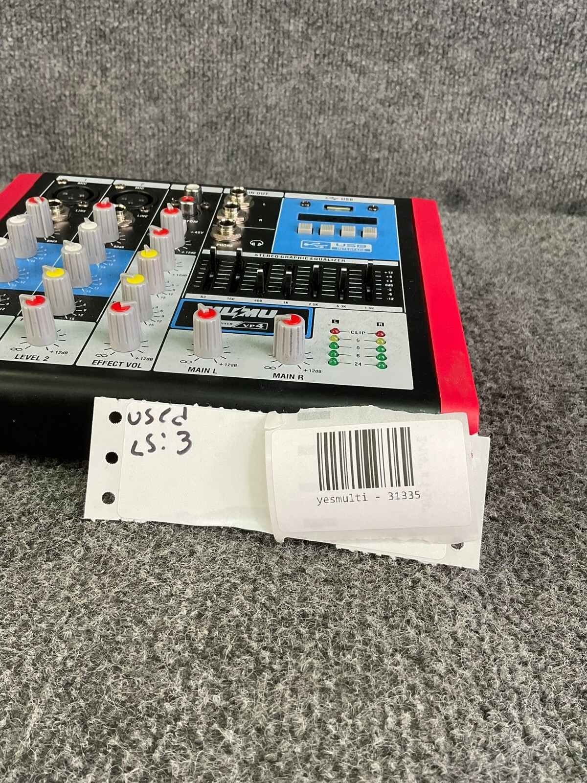 MUMU VP4 USB 4-Channel Mini Audio Mixer 7-Band Graphic EQ