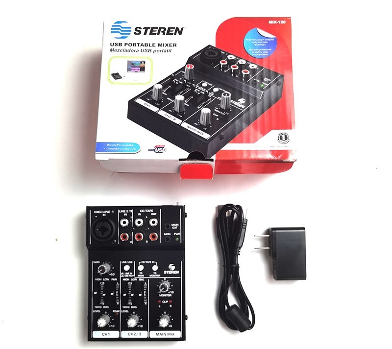 Steren USB Portable Mixer Perfect For Using In Computer Audio&Vidio USA Ship