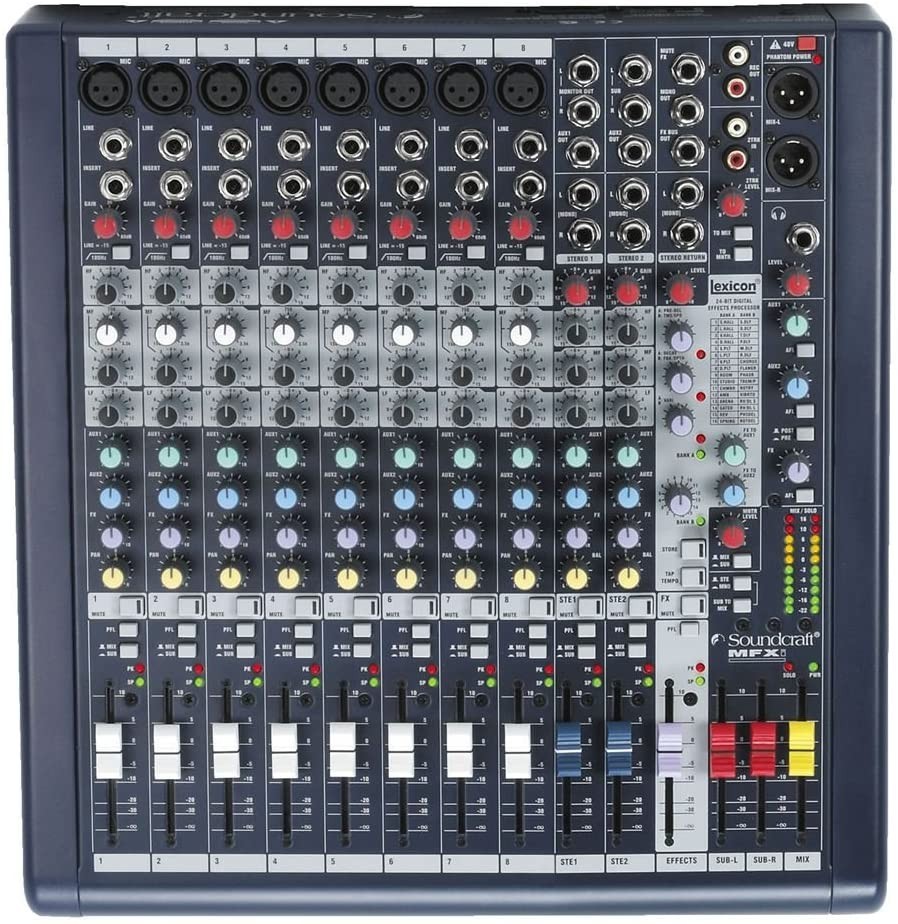 Soundcraft MFXi8 8-Channel Mixer with 24-bit Lexicon Digital Effects
