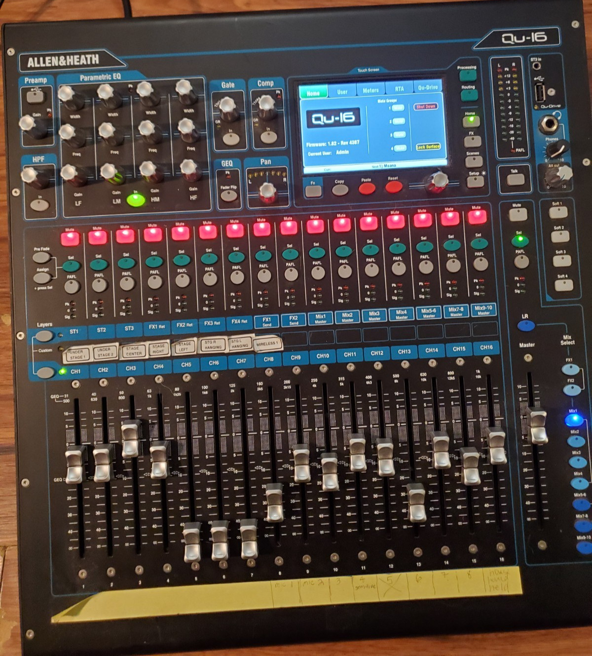 Allen & Heath Qu-16 Qu-16C Digital Mixer With Power Cord