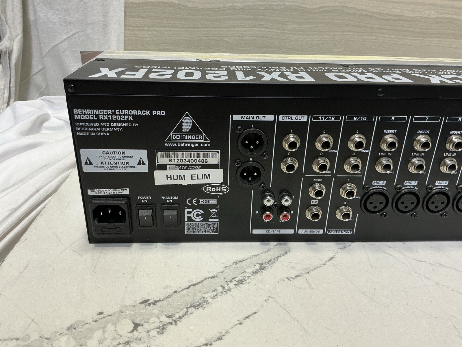 Behringer RX1202FX Eurorack Pro Rackmount 12-Input Mixer