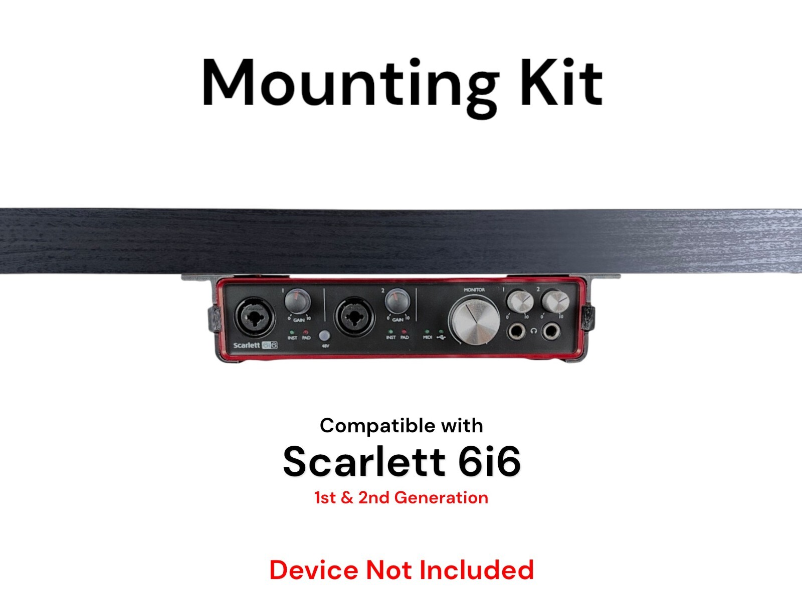 Desk Mount Kit for Focusrite Scarlett 6i6 (Gen 1 & 2), Under Desk Mount Brackets
