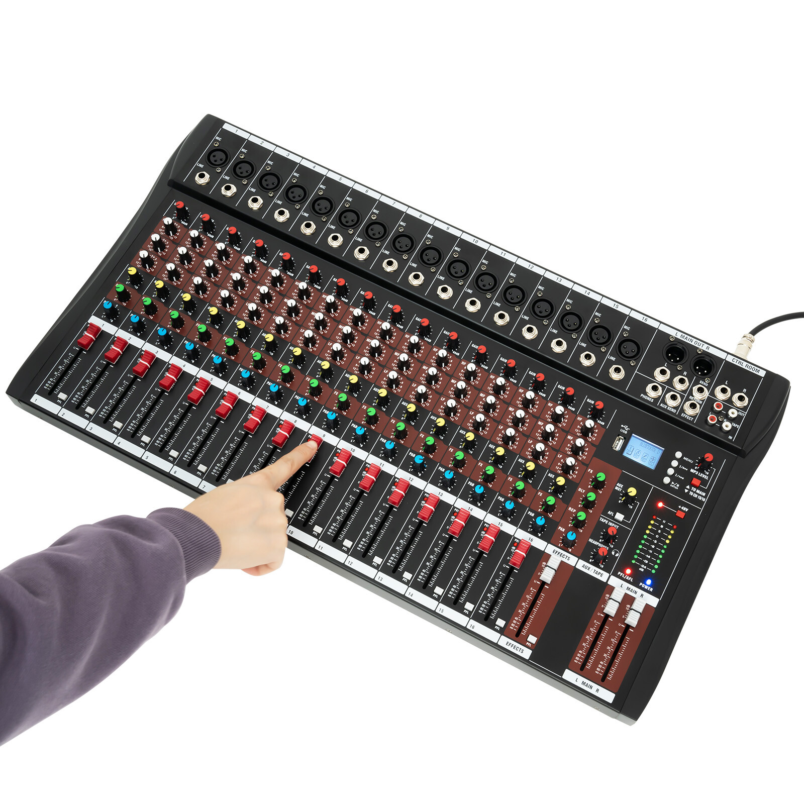 16 Channel Studio Audio Mixer Bluetooth USB Digital Sound Mixing Console Board