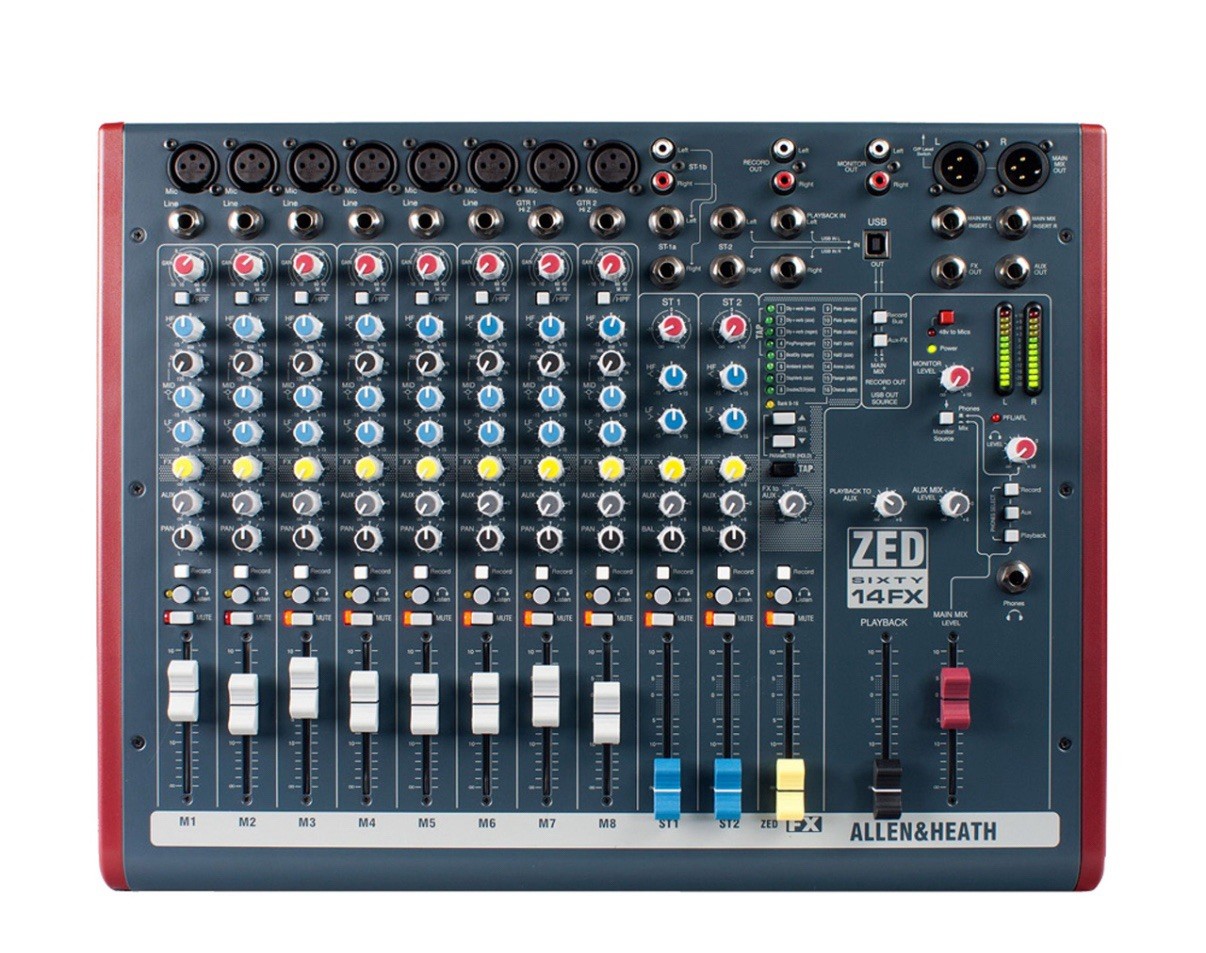 Allen & Heath ZED60-14FX Live and Studio Mixer with Digital FX and USB Port